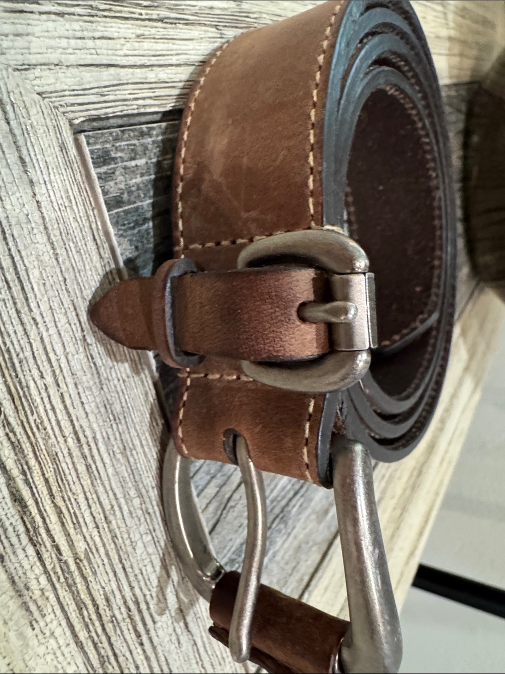 Carhartt Brown Leather Belt with Metal Buckle